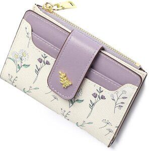 Floral Purple and Cream Women's Wallet